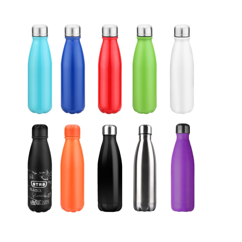 classic Style 500ml Cola Shaped Aluminum Sports Water Bottle with Custom Logo
